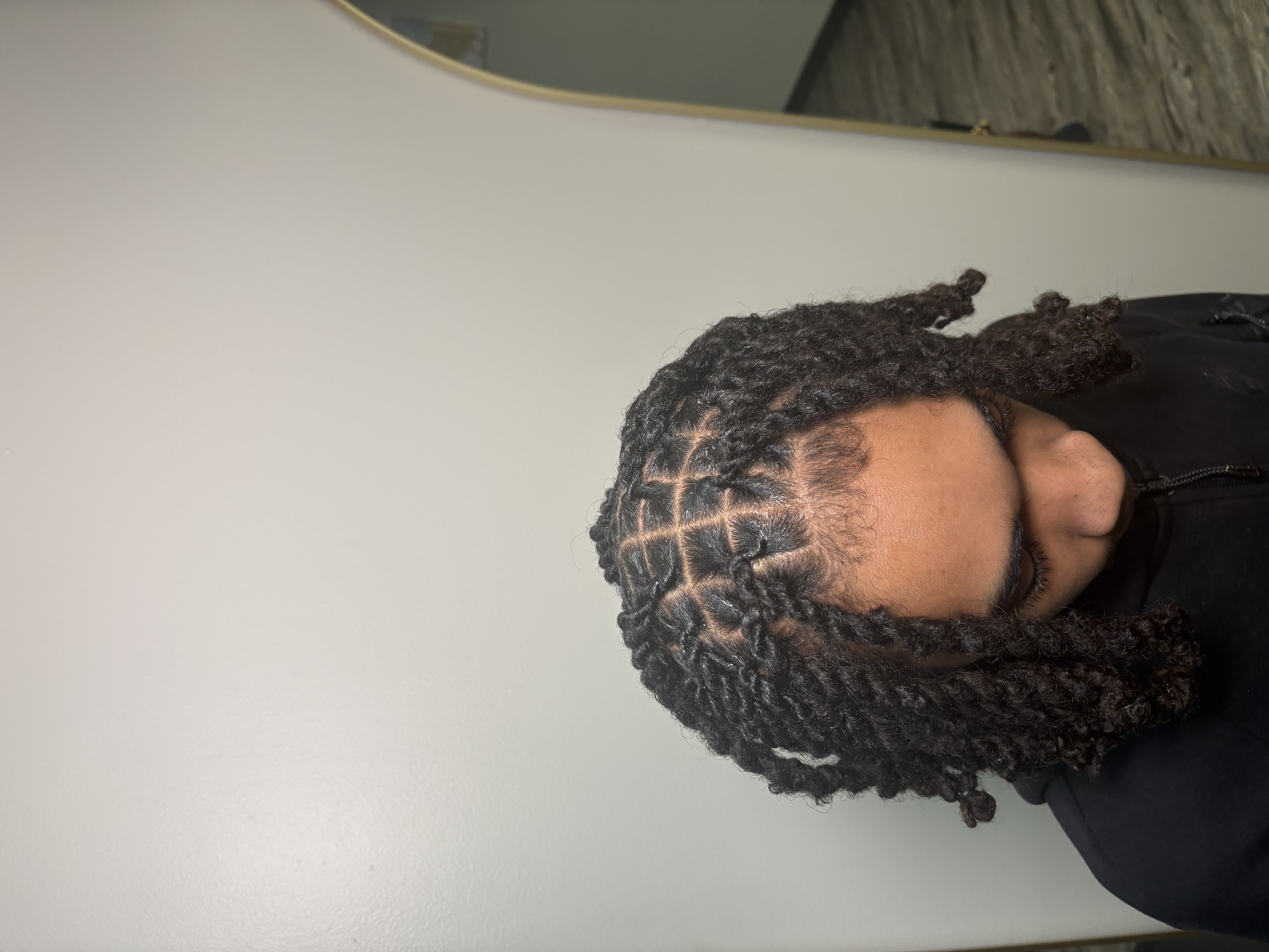 Textured look with tight individual braids